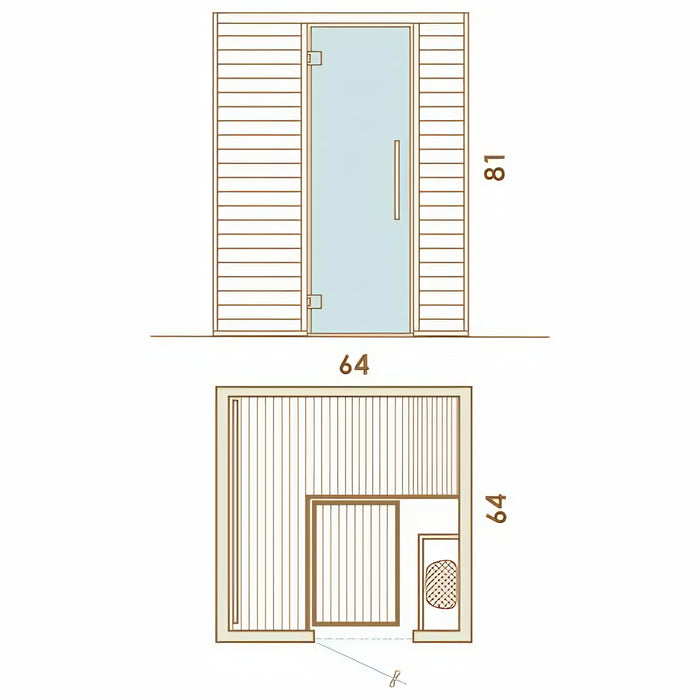 Auroom Baia Aspen 2-Person Indoor Sauna Kit