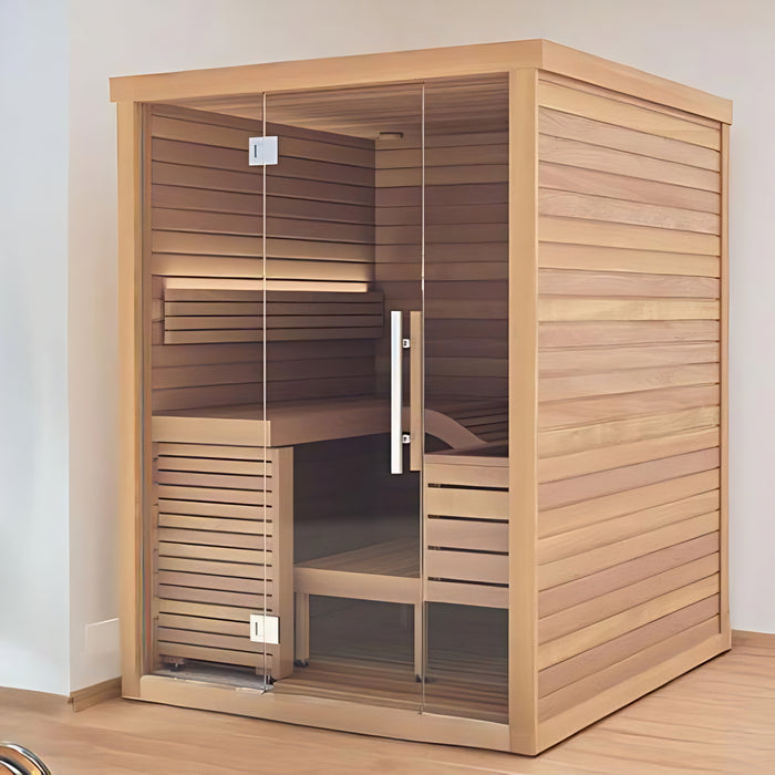 Auroom Baia Glass Thermo-aspen 2-Person Indoor Sauna Kit