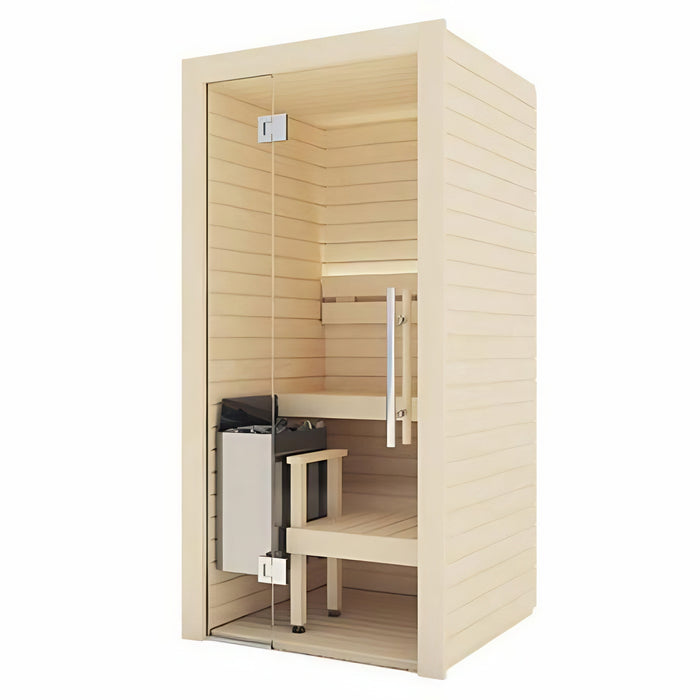 Auroom Cala Glass Mini 1-Person  Indoor Sauna Kit