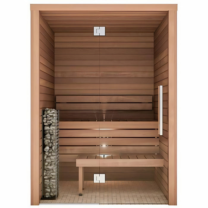 Auroom Cala Glass Thermo-aspen Up to 4-Persons Indoor Sauna Kit