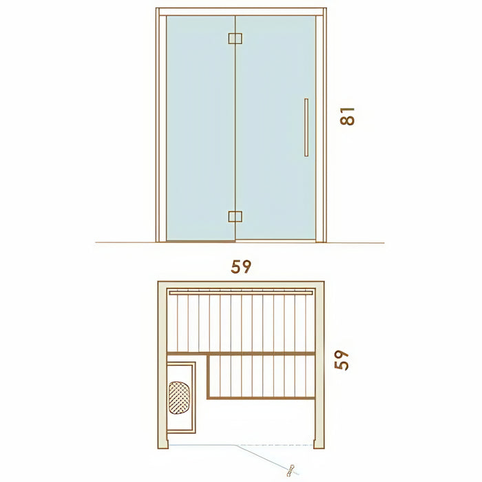 Auroom Cala Glass Up to 4-person Diy Aspen Indoor Sauna Kit