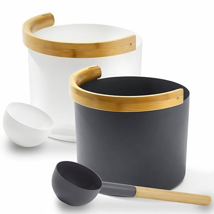 Sauna Bucket with curved handle and Ladle Set 2