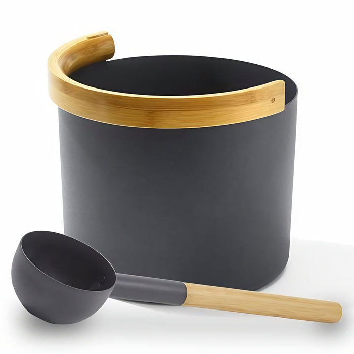 Sauna Bucket with curved handle and Ladle Set 2