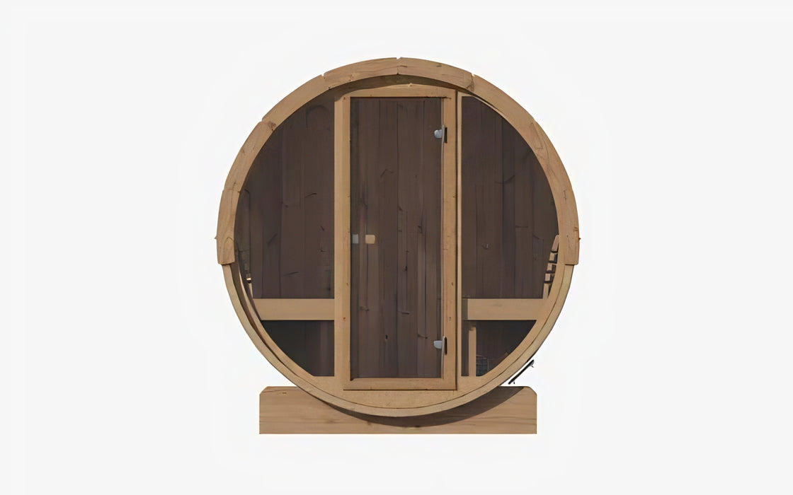 SaunaLife ERGO-Series Outdoor Sauna Barrels With Glass Front Model E7G